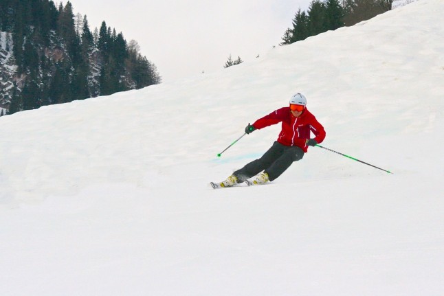 Carving skier in Kitzbühel