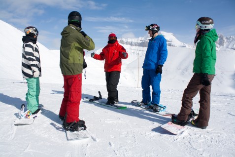 Snowboard instructor group