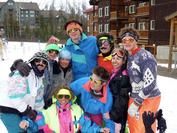 Retro ski wear at hot dog day