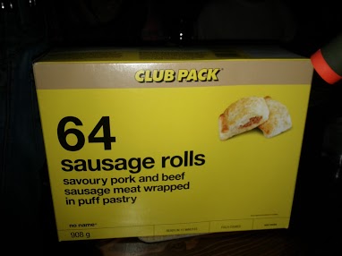 Max's bingo prize, 64 sausage rolls