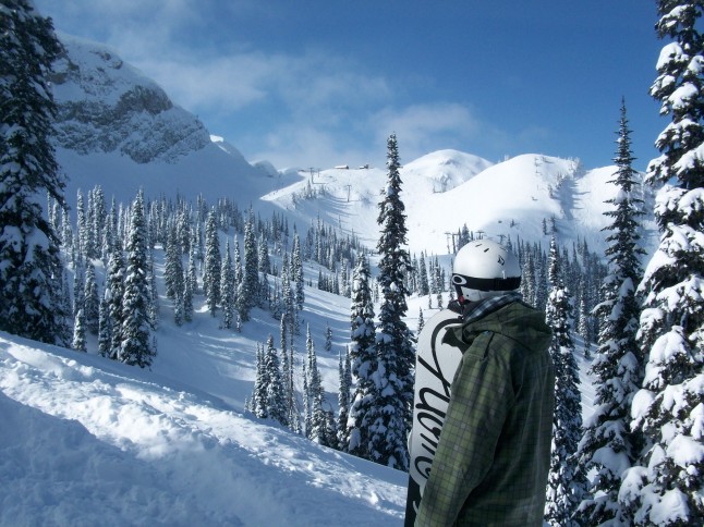 Tree skiing in Canada