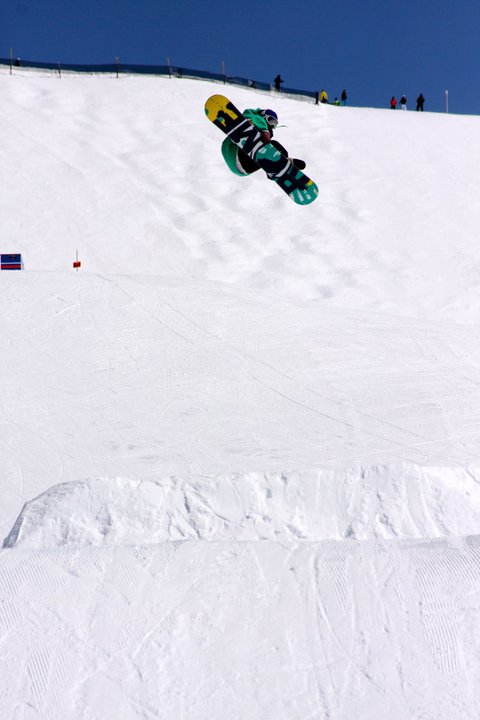 Backside 5 melon - 2010 Sunshine Village Terrain Park: progression sessions with friends.