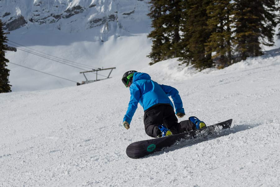 Swooping carve down Bear, Fernie, BC.