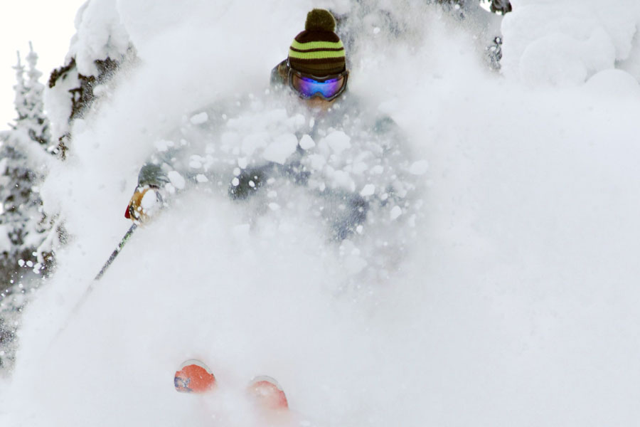 Float through powder.