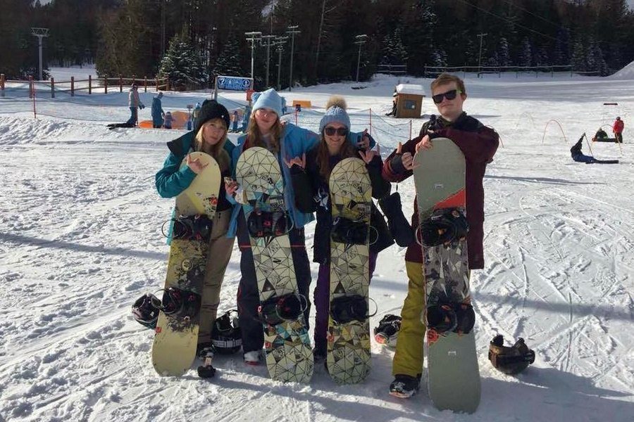 We even gave snowboarding a go...