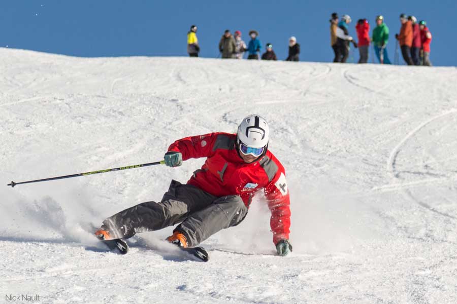 Our coach demonstrating some carving turns.