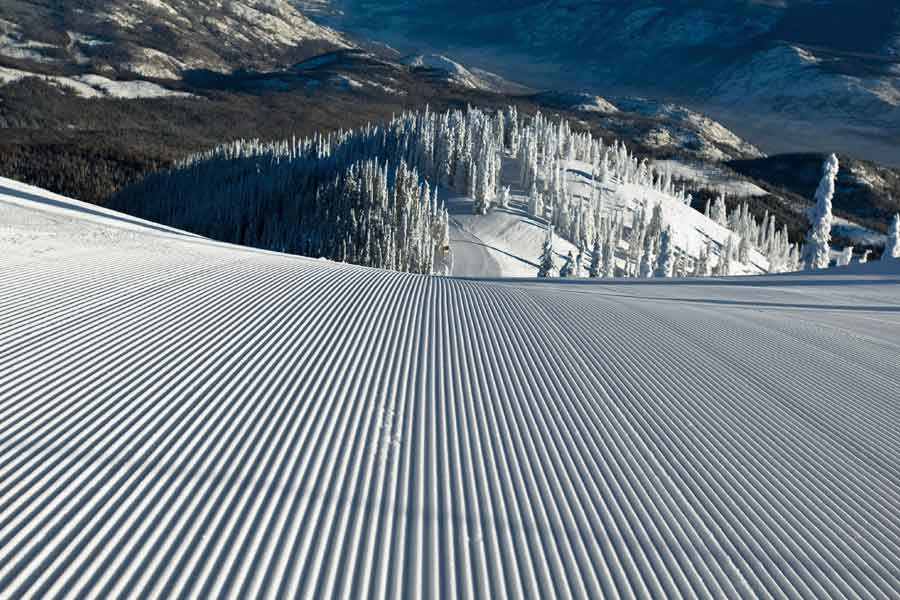 Fantastic snow, crisp groomers.