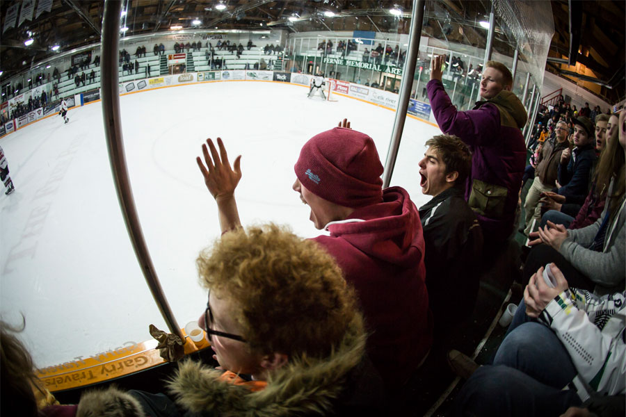 Watching the Fernie Ghost Riders - we were definitely the loudest!
