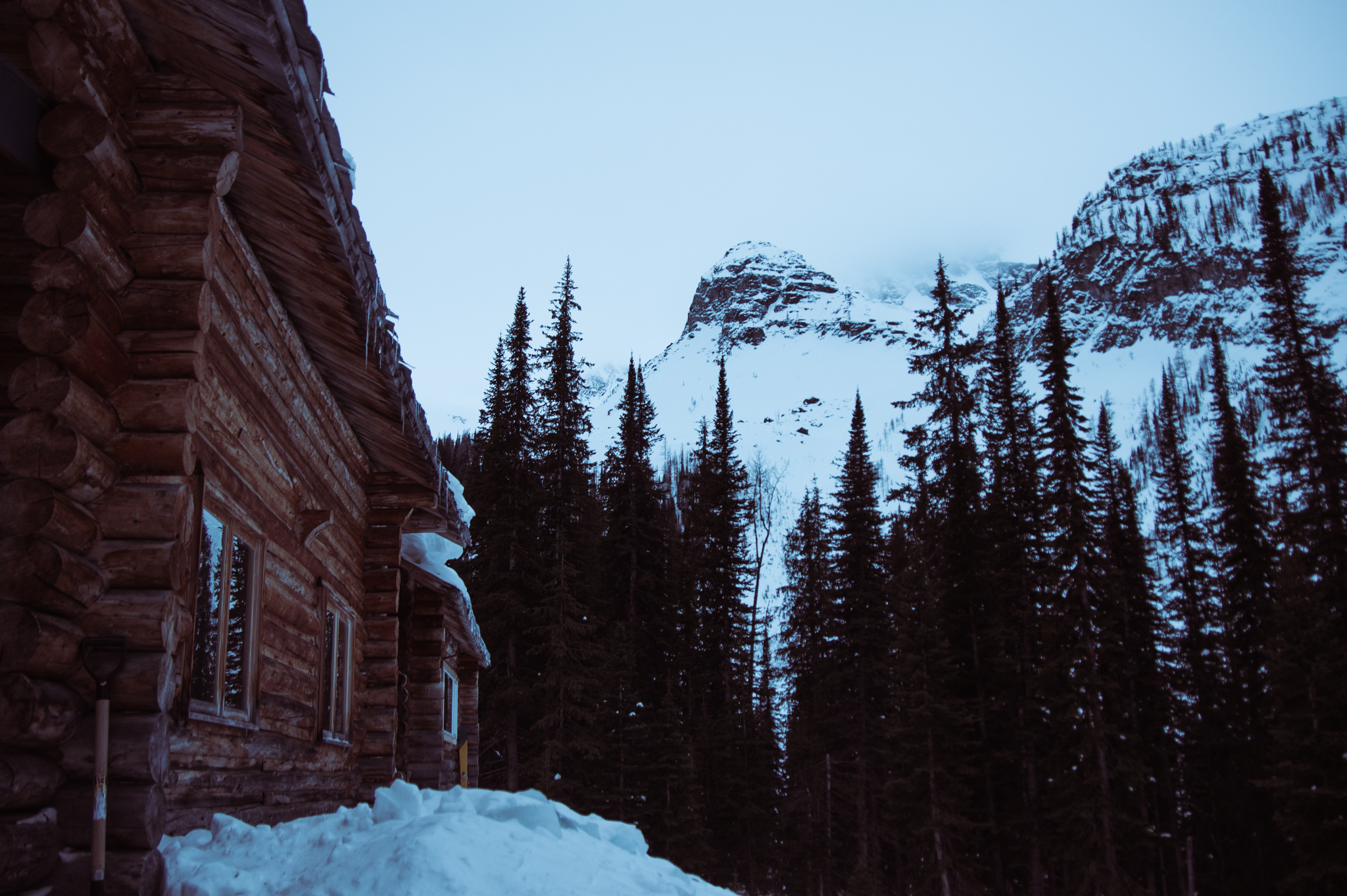 The Boulder Hut at sundown.